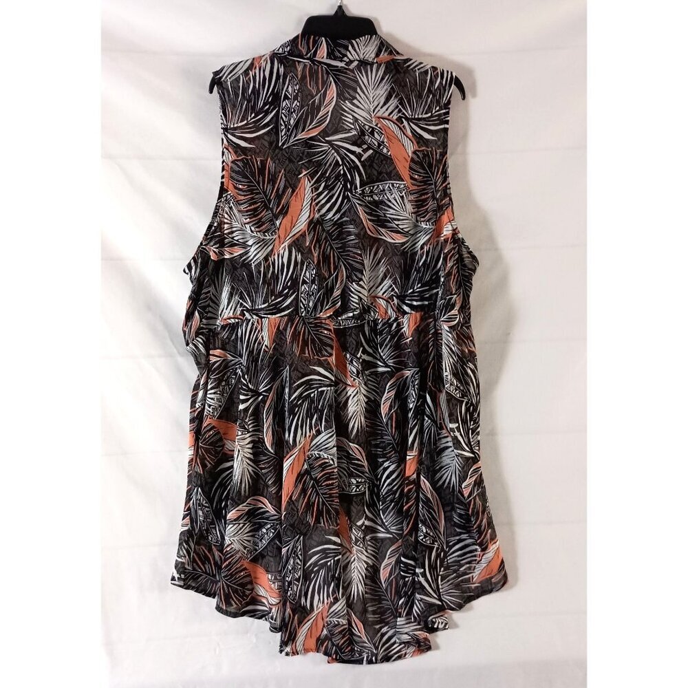 Torrid Floral Chiffon Babydoll Tunic 4 26 4X High Low Button Front - Picture 3 of 5
